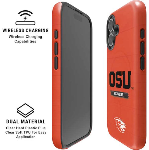 Oregon State University Texture iPhone 16 Plus Magsafe Impact Case